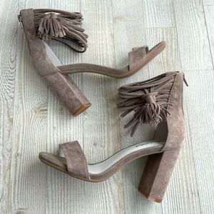 Jeffrey Campbell Formosa Block Heel Ankle Strap Sandals | Taupe Size 8